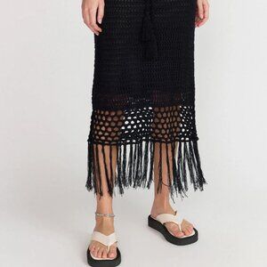 Mustard Seed Crochet Tassel Knit Women’s SMALL Skirt New York & Company - NEW